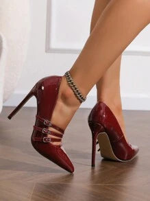 Glossy Pointed Toe High Heel