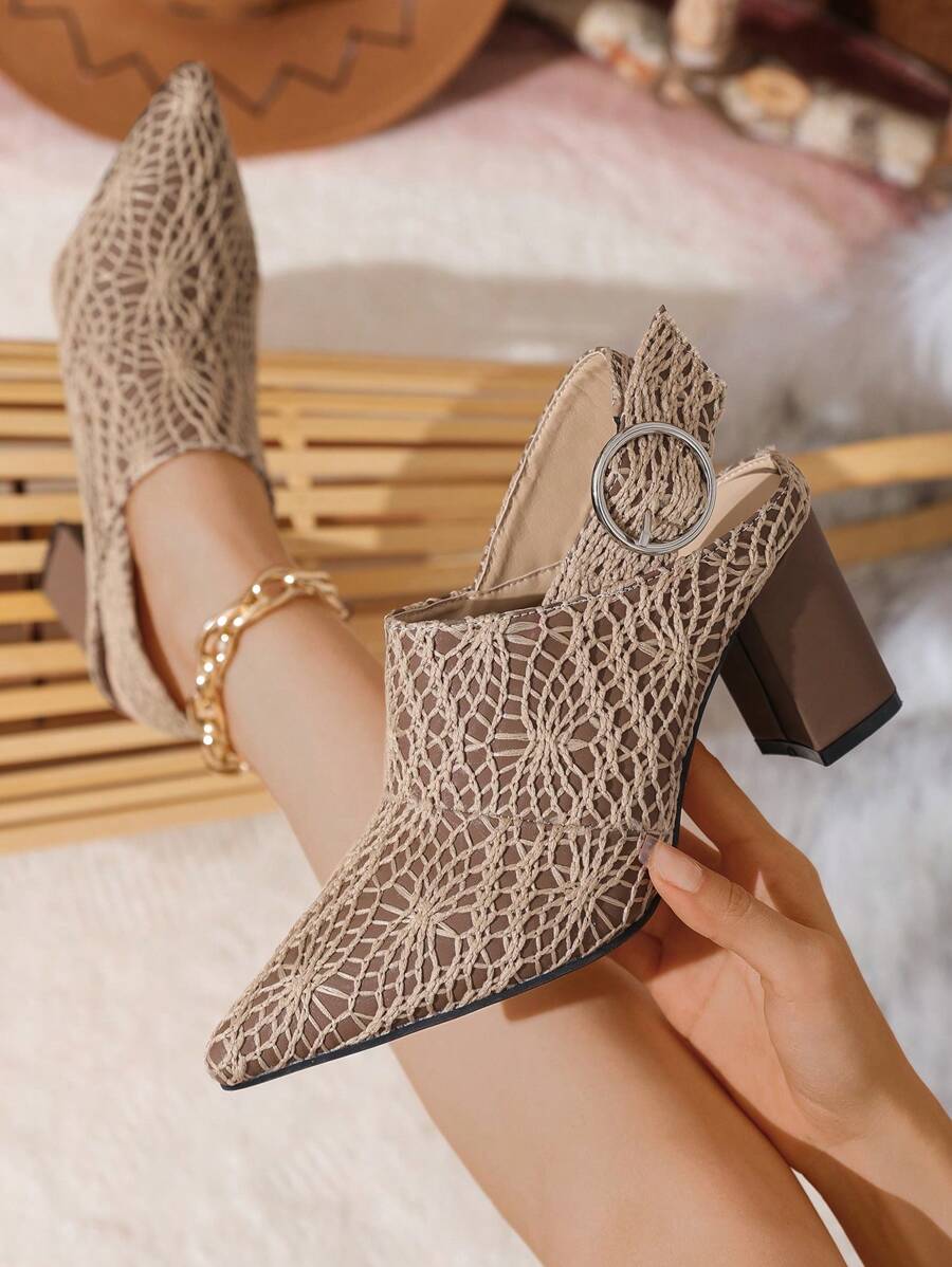 Fabric Buckle Sexy High Heel