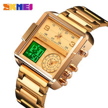 Stainless Steel Triple Time Watch