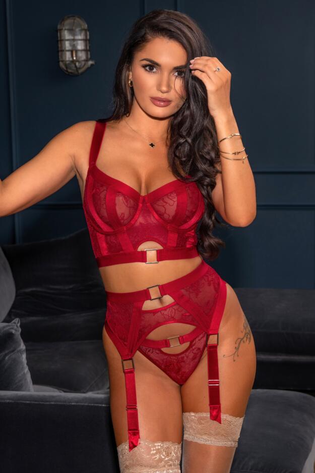 European Embroidery Underwired Bustier B-H  Lingeries