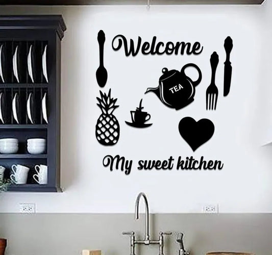 MD CNC ARTS Welcome Home Kitchen Wall Sticker