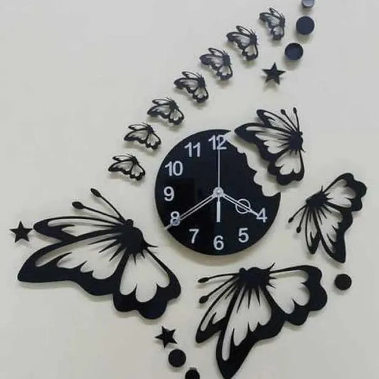 3D butterfly wall clock