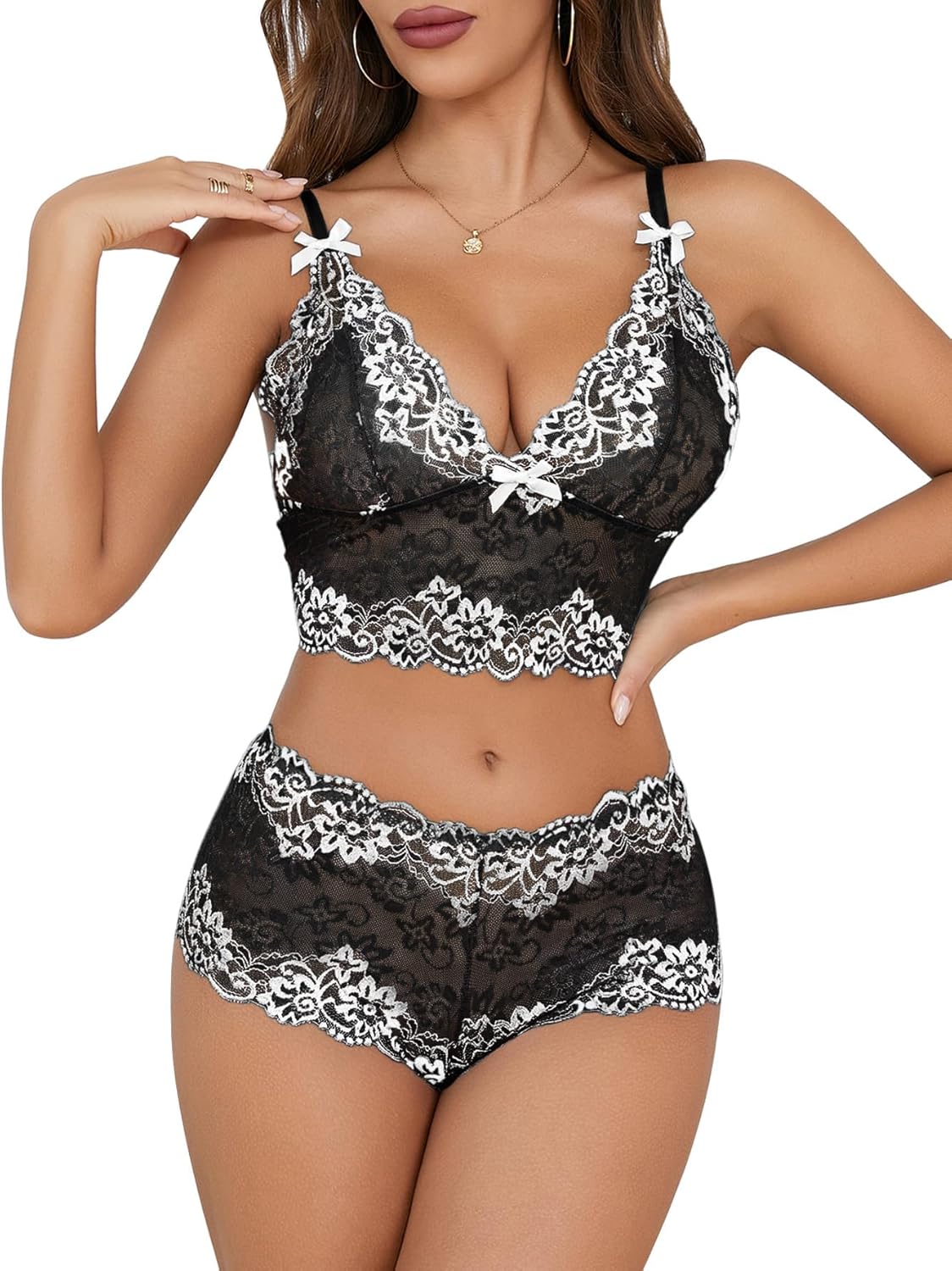 Sexy Women Lace Pajamas Lingerie