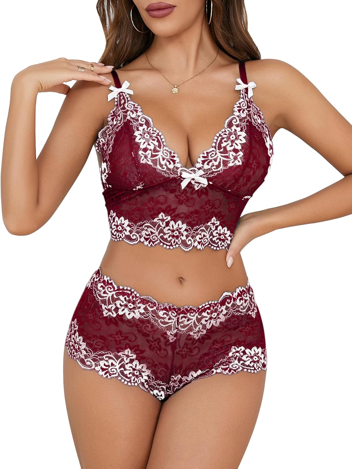 Sexy Women Lace Pajamas Lingerie