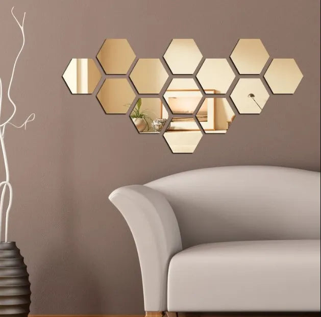 3D Acrylic Mirror Hexagon