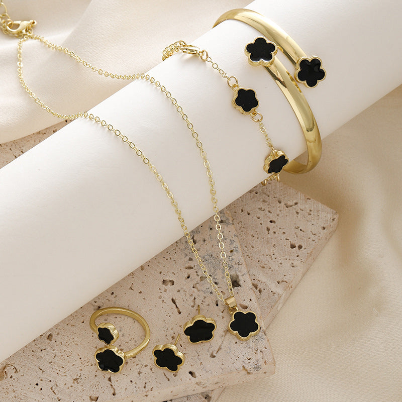 5Pcs/set Simple Versatile Five Leaf Clover Bracelets