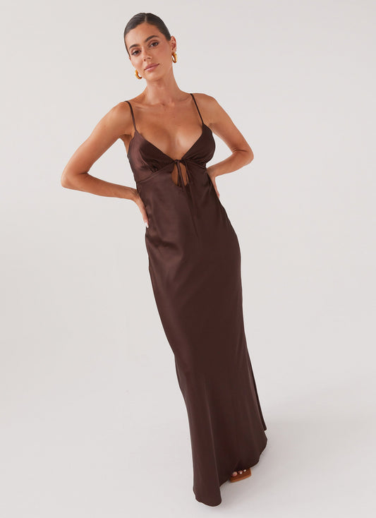 Flora Satin Maxi Dress
