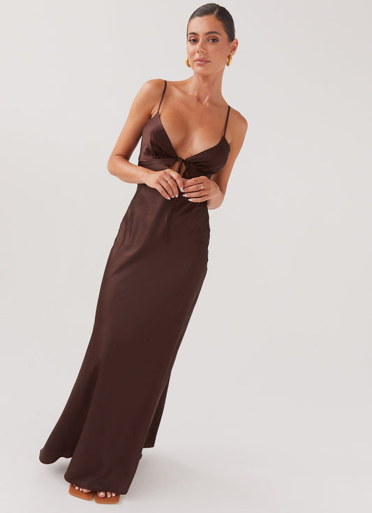 Flora Satin Maxi Dress