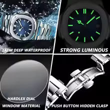 POEDAGAR Square Luxury Men Wristwatch