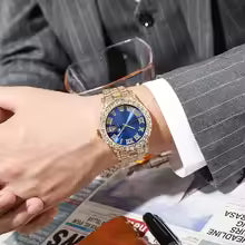 Hip Hop Watch with Shiny Rhinestones