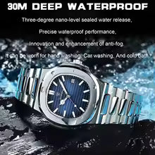 POEDAGAR Square Luxury Men Wristwatch