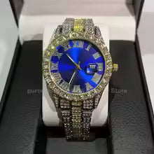 Hip Hop Watch with Shiny Rhinestones