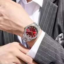 Hip Hop Watch with Shiny Rhinestones