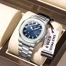 POEDAGAR Square Luxury Men Wristwatch