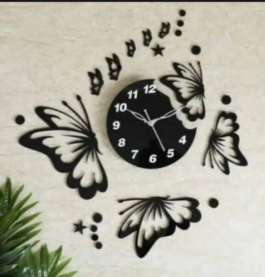 3D butterfly wall clock