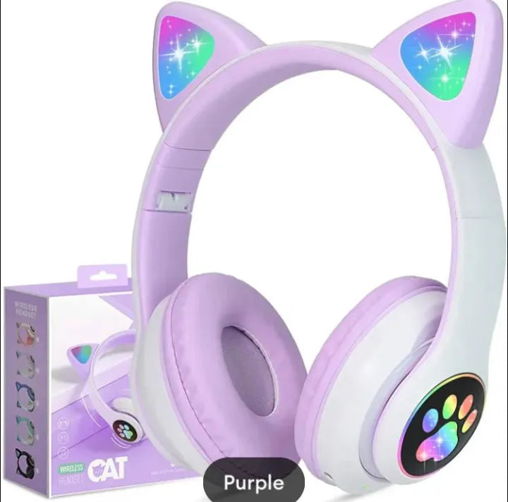 New Wireless Girls Cat Headphone
