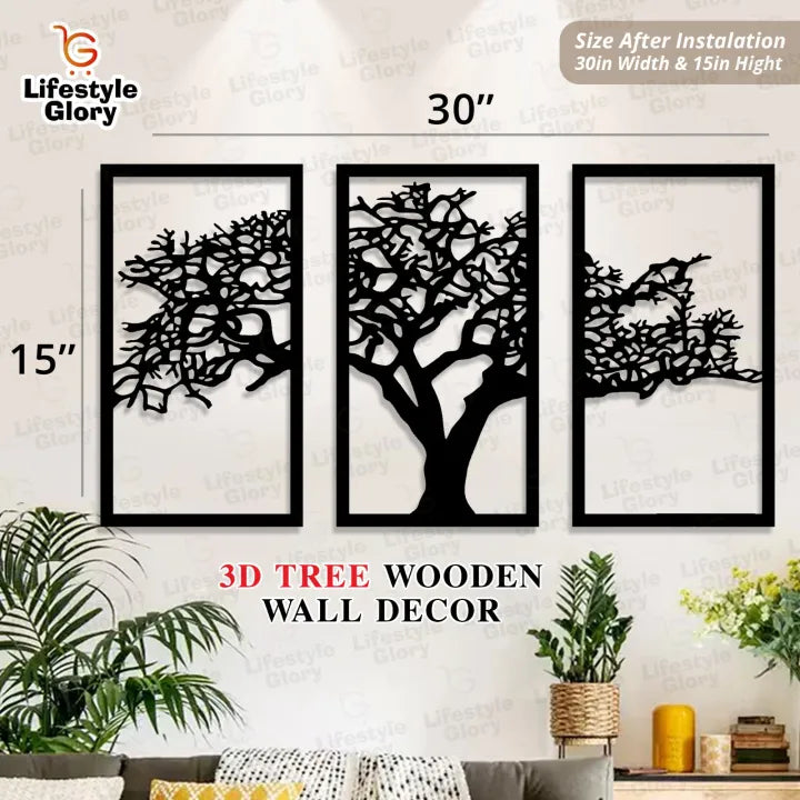 5 Frames Tree Wooden Wall Decor